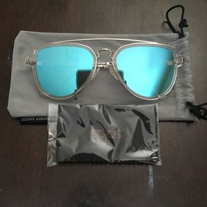 Blue Aviator Sunglasses